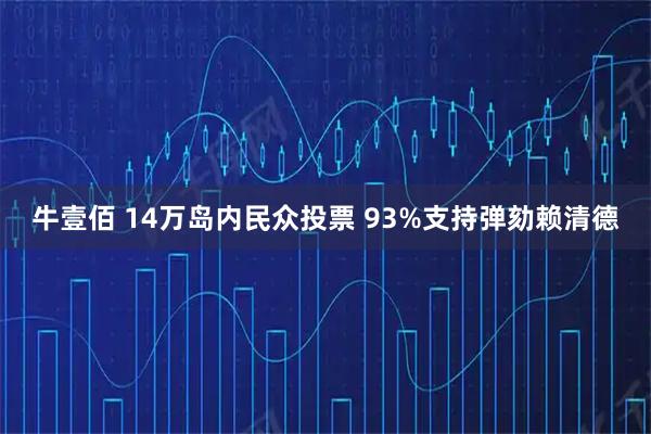 牛壹佰 14万岛内民众投票 93%支持弹劾赖清德